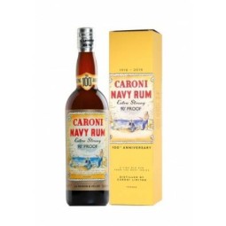 Bouteille de rhum Caroni 100e anniversaire, une édition spéciale commémorant un siècle d'excellence en distillerie.