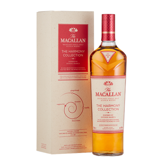 "Bouteille de The Macallan Harmony Collection Intense Arabica, un whisky raffiné pour les amateurs exigeants.