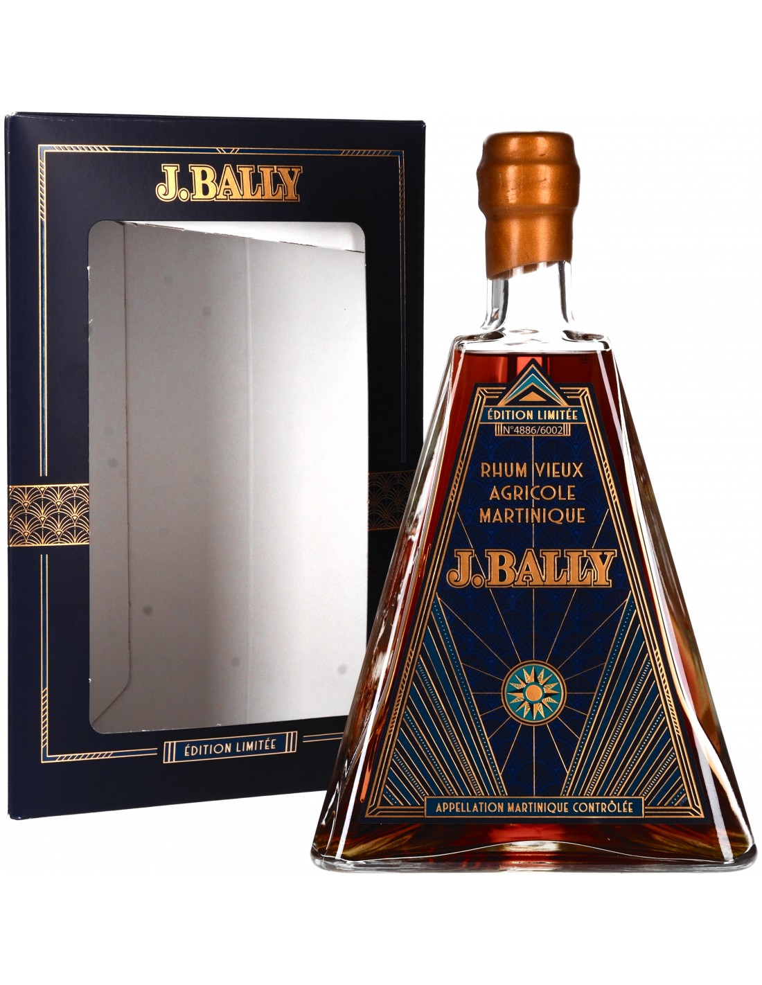 Bouteille de J. Bally Art Déco 1, un rhum agricole d'exception